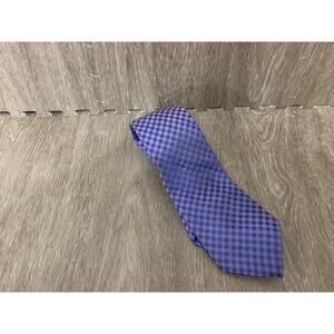 Michael Kors Men's Purple Checkered Silk Tie‎ Classic Length